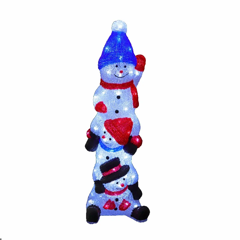 Large Salt Lamps for Living Room CentrepieceAcrylic Cheeky Stack of 3 Snowmen - H62cm