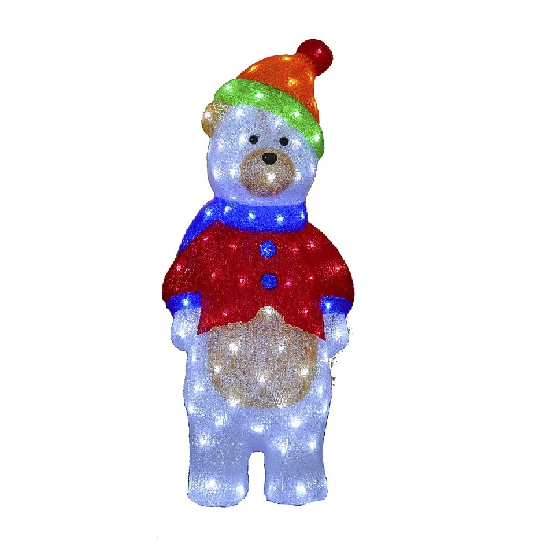 USB - Powered Salt Lamps for Easy ChargingAcrylic LED Cartoon Teddy Bear - H80cm - 120 White LEDs