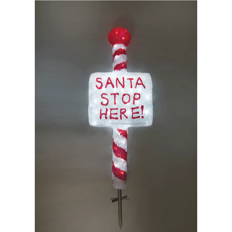 Salt Lamps for Aromatherapy IntegrationAcrylic Santa Stop Here Sign w/ Metal Floor Sticker - H100cm