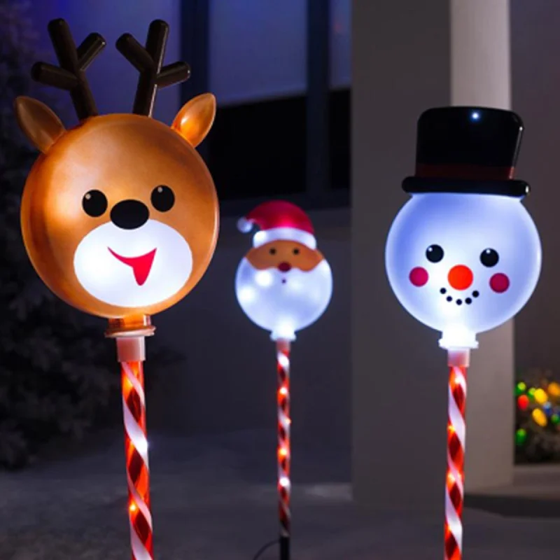 Salt Lamps with Adjustable Dimmer SwitchSet of 3 Indoor/Outdoor Christmas Cartoon Path Light