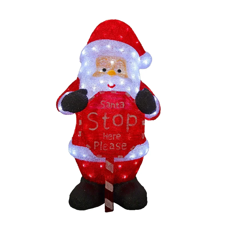 Salt Lamps for Baby Nurseries to Create a Calm EnvironmentAcrylic Santa with Santa Stop Here Sign - H80cm