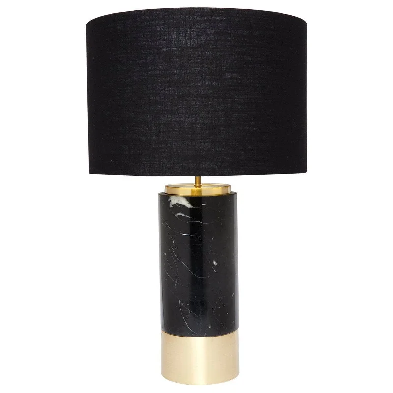 Salt Lamps for Feng Shui EnhancementPaola Marble Table Lamp - Black w Black Shade