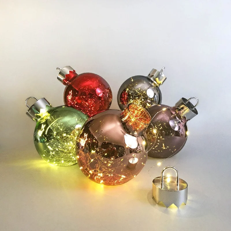 Battery - Operated Salt Lamps for Portable UseIlluminated Christmas Glass Bauble - 5 colour options