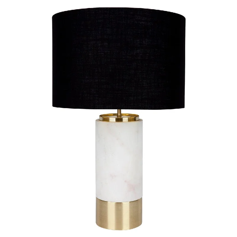 Salt Lamps for Office Stress ReductionPaola Marble Table Lamp - White w Black Shade