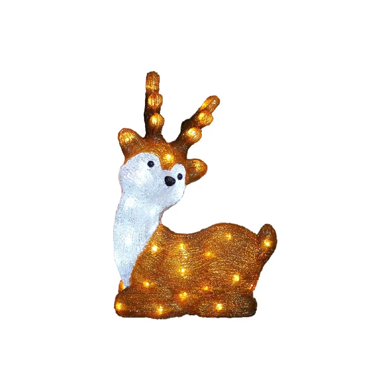 Salt Lamps for Office Stress ReductionAcrylic Sitting Cute Reindeer - H40cm