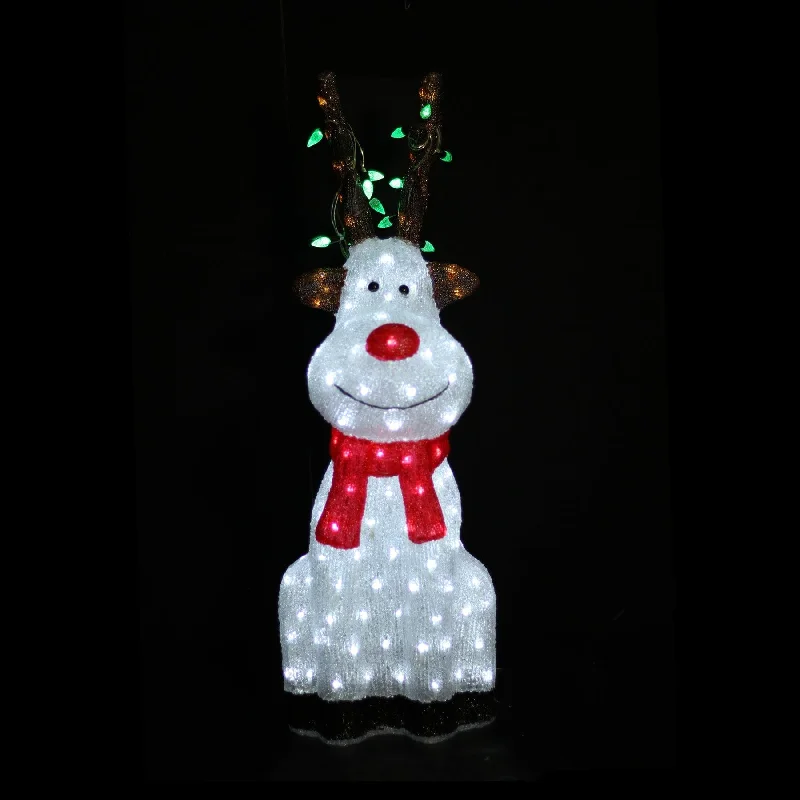 Salt Lamps for Pet - Friendly EnvironmentsAcrylic Sitting Red Nose Reindeer with Christmas Lights - 2 Sizes