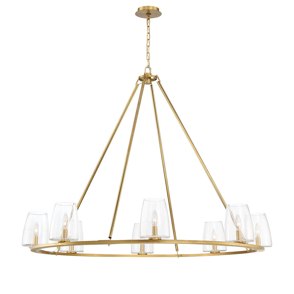 Chandeliers with Adjustable Height for Custom InstallationBeckett 8 Light Chandelier - Brass