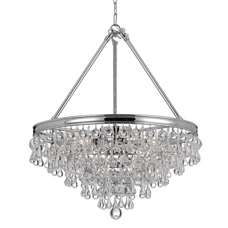 Chandeliers with Metal Frames in Silver FinishCalypso Eight-Light Chandelier