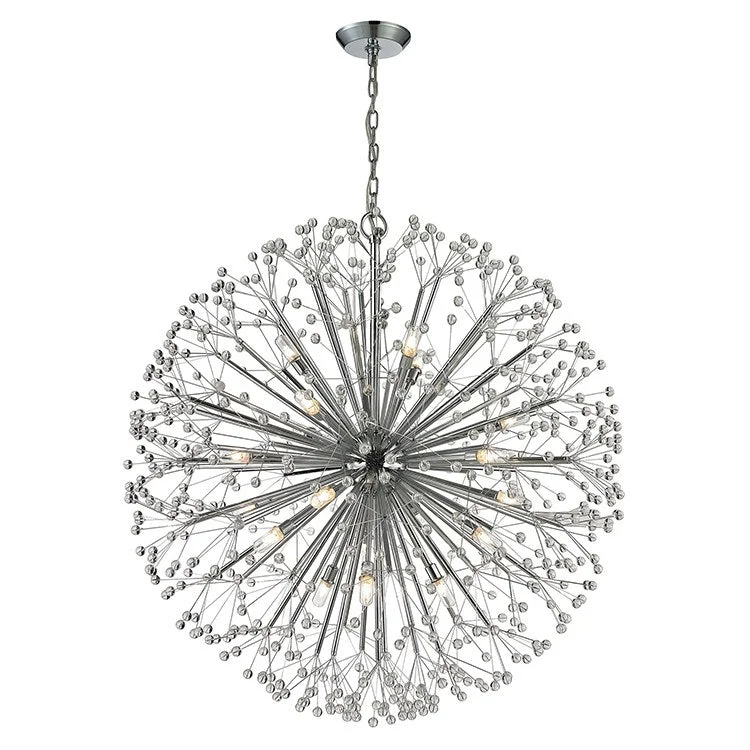 Chandeliers with Metal Frames in Bronze FinishStarburst Nineteen-Light Chandelier