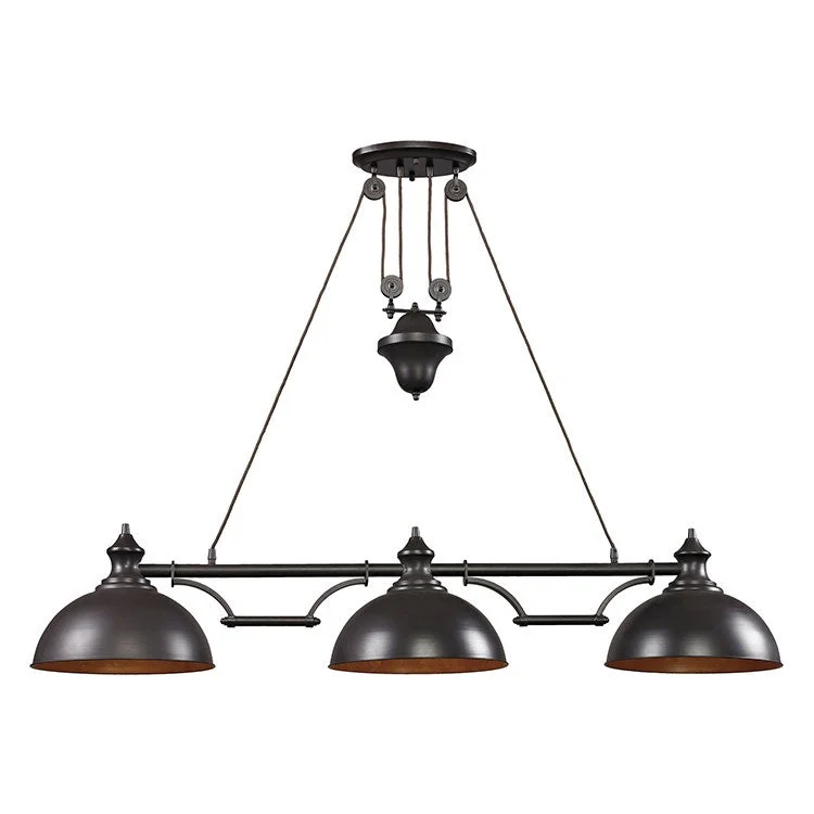 Small Chandeliers for Compact RoomsFarmhouse Three-Light Billiard Chandelier