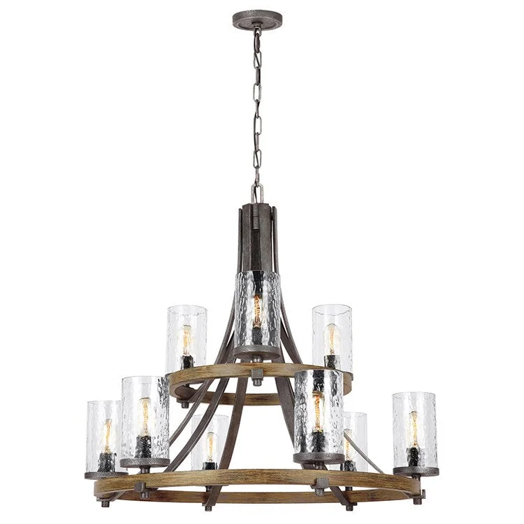 Chandeliers with Adjustable Height for Custom InstallationAngelo Nine-Light Two-Tier Chandelier