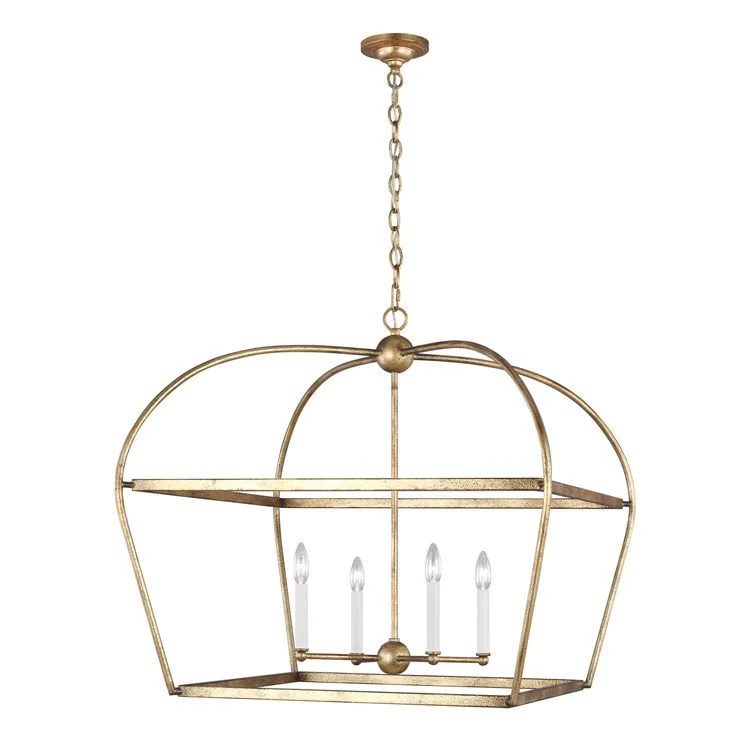 Chandeliers with Metal Frames in Bronze FinishStonington Four-Light Lantern Pendant by Chapman & Meyers