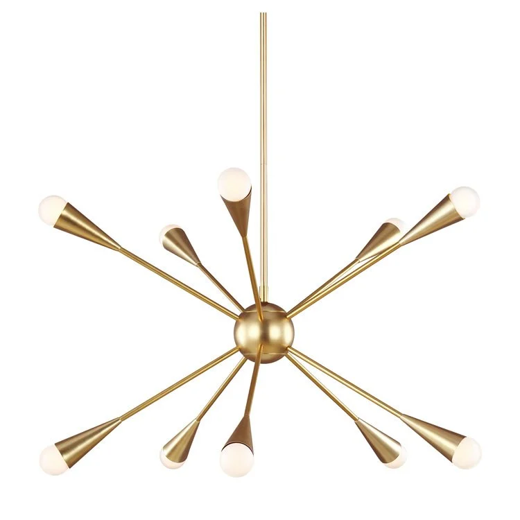 Chandeliers with Metal Frames in Bronze FinishJax Ten-Light Chandelier by Ellen