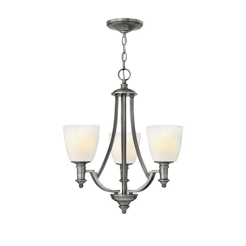 Bohemian - Style Beaded Chandeliers for Eclectic DecorHamptons Antique Nickel & Opal Glass Shade Chandelier