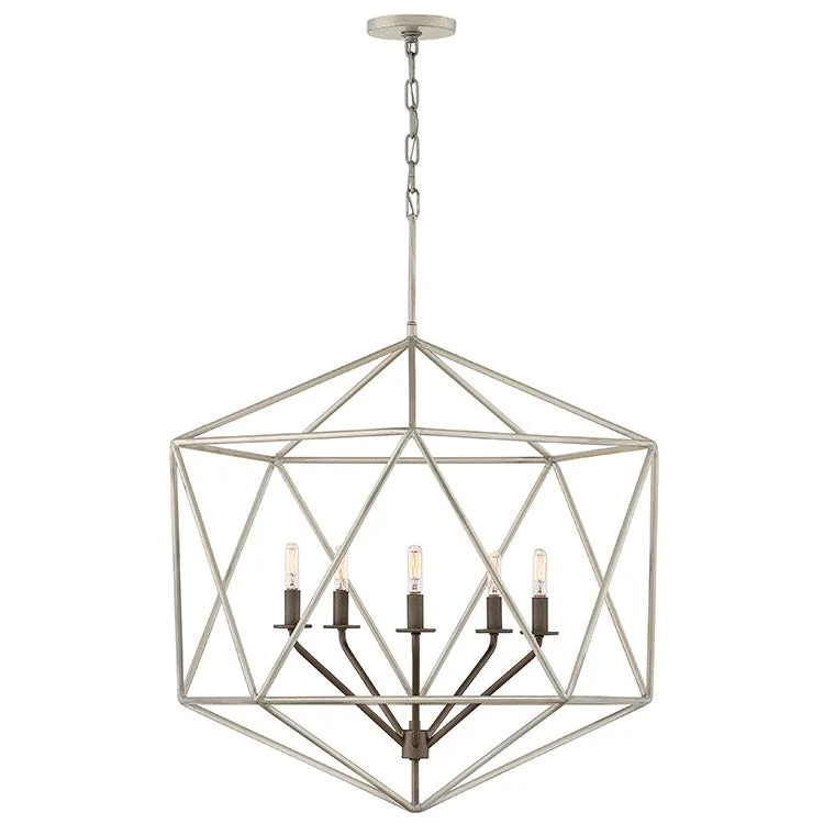 Chandeliers with Metal Frames in Silver FinishAstrid Five-Light Chandelier