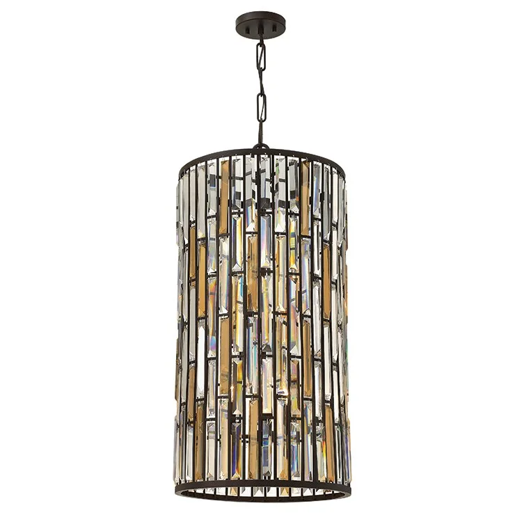 Chandeliers with Metal Frames in Copper FinishGemma Six-Light Large Foyer Pendant