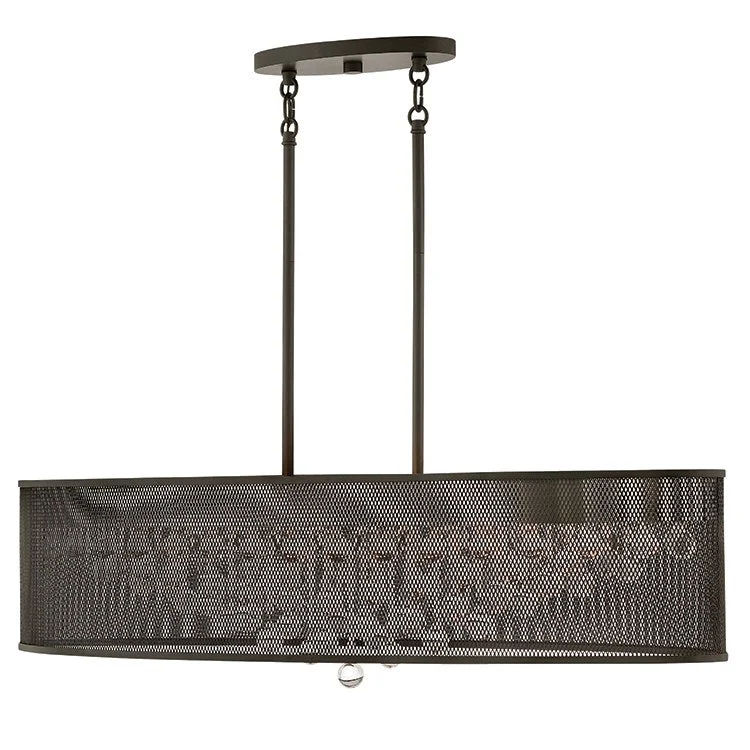 Chandeliers with Metal Frames in Black FinishFiona Eight-Light Linear Chandelier