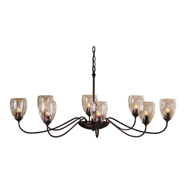 Chandeliers with Metal Frames in Black FinishOval Large Eight-Light Chandelier