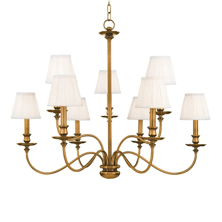 Chandeliers with Metal Frames in Gold FinishMenlo Park Nine-Light Chandelier