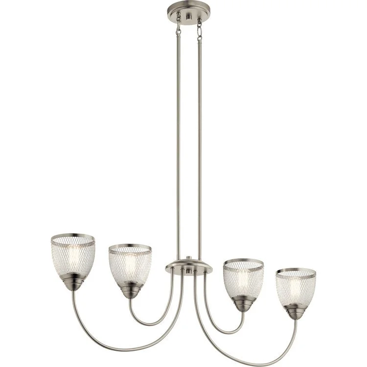 Incandescent Chandeliers for a Warm and Traditional GlowVoclain Four-Light Linear Chandelier