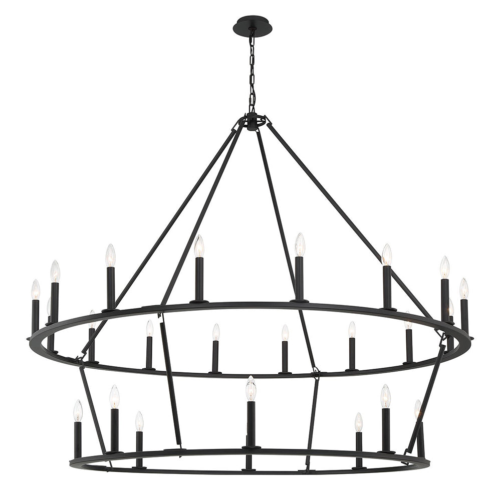 Victorian - Inspired Chandeliers with Ornate DetailsLancelot II 24 Light Chandelier - Black