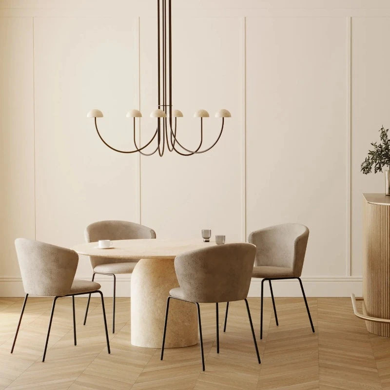 Chandeliers for Dining Rooms to Set the Mood for MealsMarble and Curved Arm Chandelier