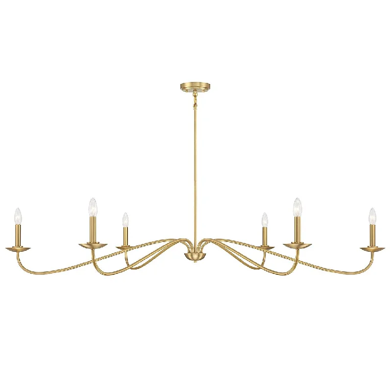 Chandeliers with Metal Frames in Bronze FinishSix Light Chandelier