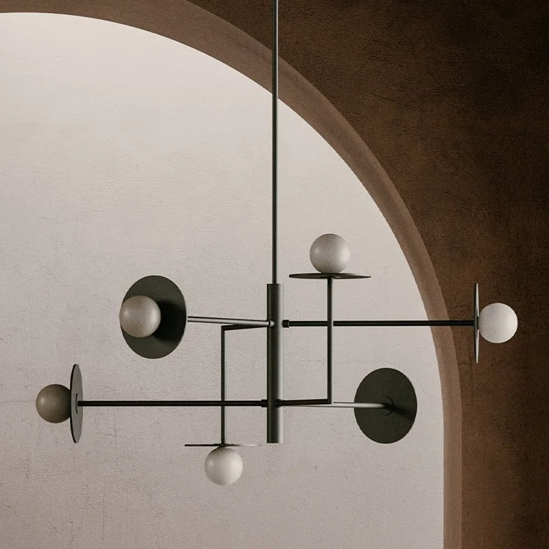 Art Deco Chandeliers for a Retro - Glam LookMinimalist Orb Disc Chandelier