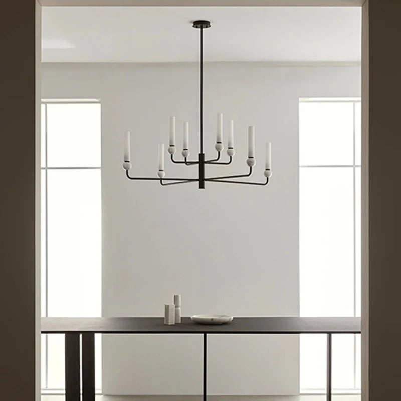 Chandeliers with Pendant Lights for a Stylish LookMinimalist Tubular Blown Glass Chandelier