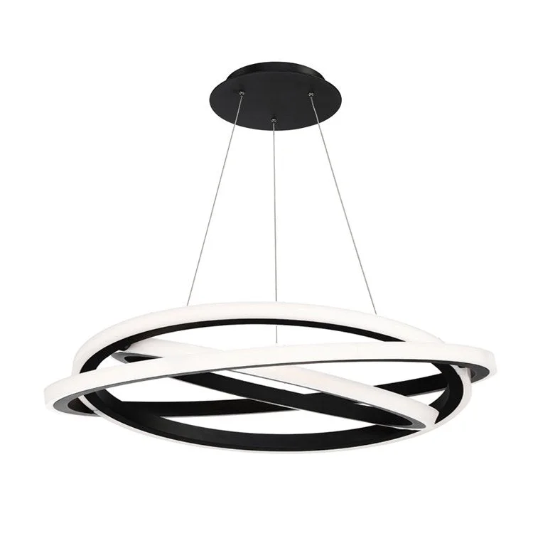 Chandeliers with Metal Frames in Black FinishVeloce Single-Light 36" LED Chandelier 3000K