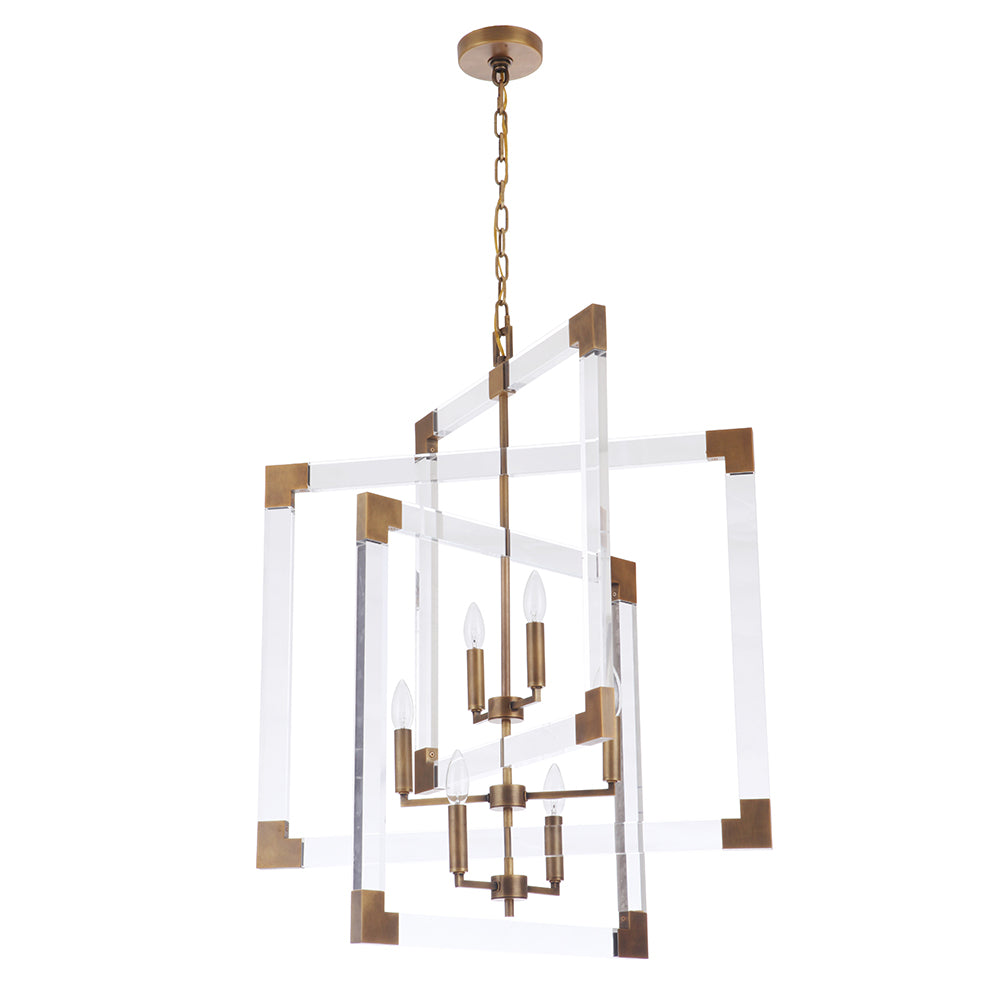 Industrial Iron Chandeliers for Loft - Inspired SpacesParallax Six Light Chandelier - Brass