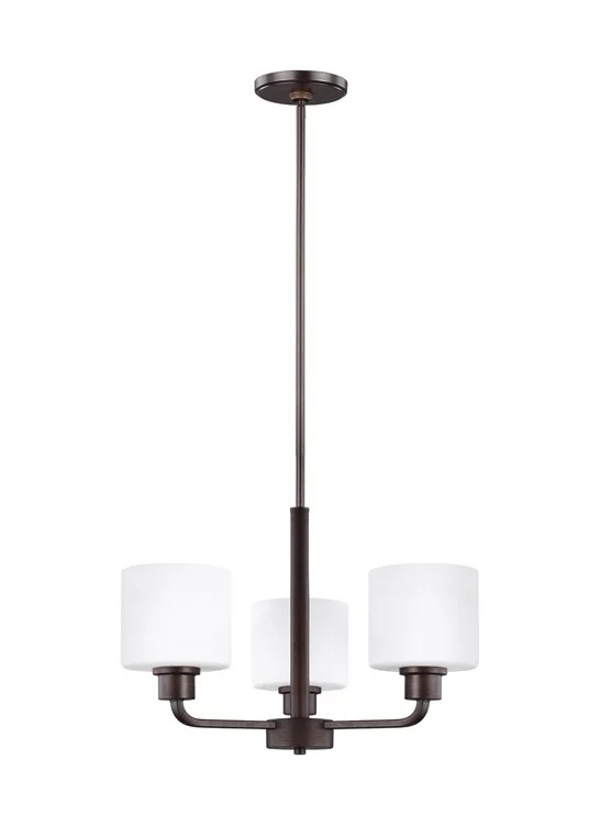 Chandeliers with Adjustable Height for Custom InstallationCanfield Three-Light Chandelier