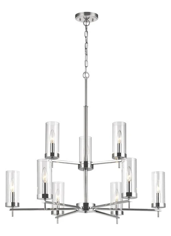 Oversized Chandeliers as a Statement Piece in Living RoomsZire Nine-Light Two-Tier Chandelier