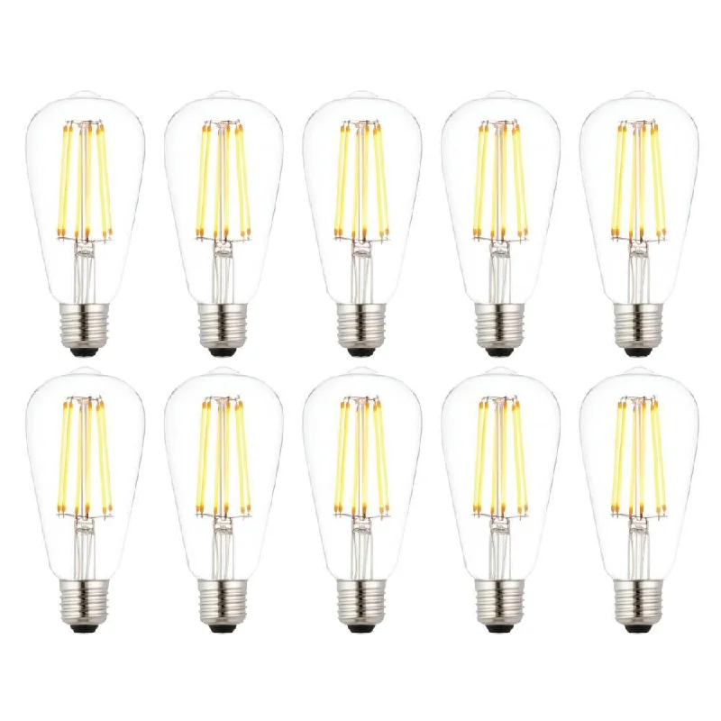 Industrial Style Floor Lamp with Exposed Bulbs for Loft Apartments10 X E27 LED 6w Filament Clear Pear Shaped Dimmable Light Bulb