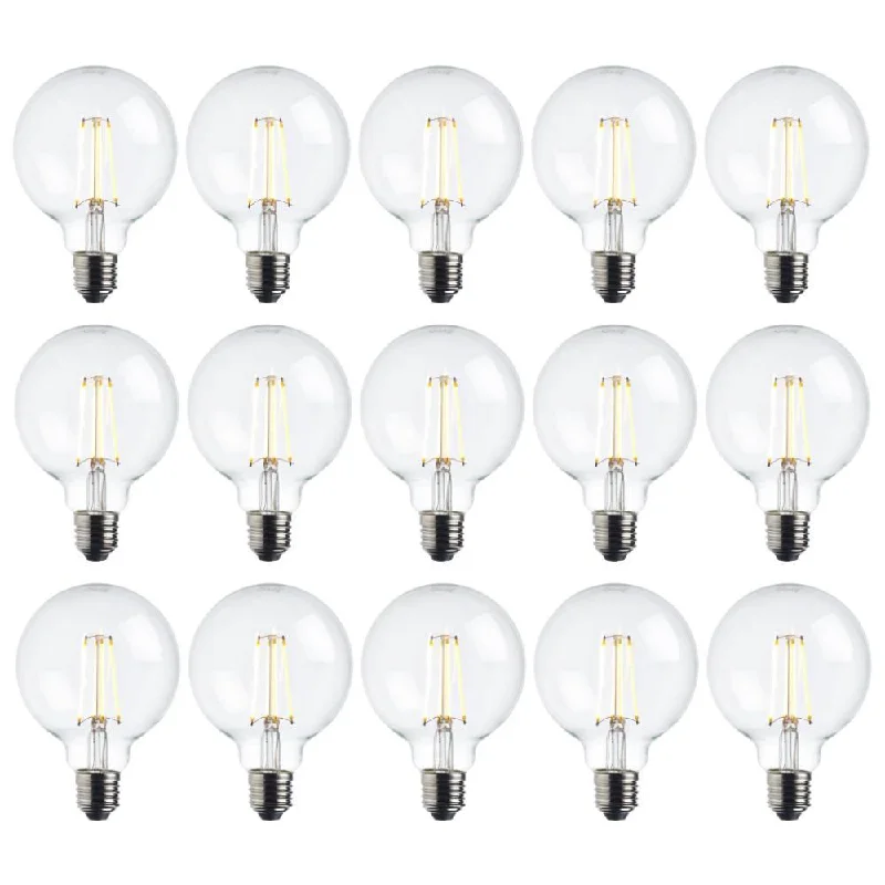 Smart Floor Lamp with Voice Control and Bluetooth Connectivity15 x E27 Warm White LED Filament Globe Light Bulb Dimmable 7W