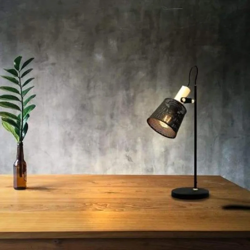 Industrial Lighting for Pharmaceutical ManufacturingArizona industrial Table Lamp in Sand Black and Brushed Brass