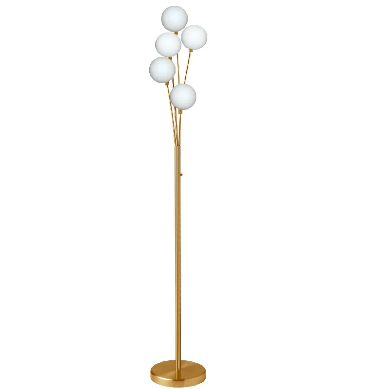 Wood Floor Lamp with Natural Grain for a Warm and Organic FeelFive Light Floor Lamp