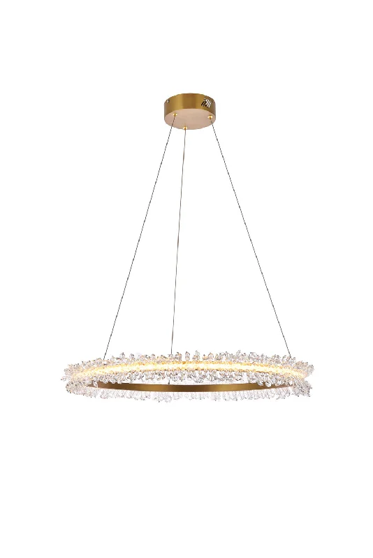 Tropical - Themed Ceiling Lights with Palm - Leaf Shapes and Rattan WrapsLaurel LED Pendant