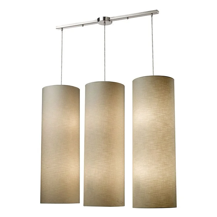 African - Inspired Ceiling Lights with Tribal Patterns and Natural MaterialsFabric Cylinder Twelve-Light LED Pendant