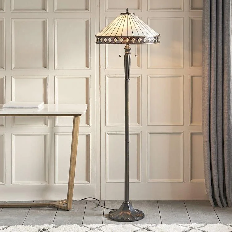 Wood Floor Lamp with Natural Grain for a Warm and Organic FeelInteriors 1900 Fargo Tiffany Floor Lamp