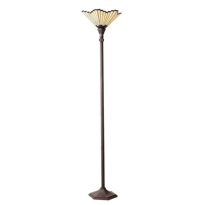 Wood Floor Lamp with Natural Grain for a Warm and Organic FeelOaks Lighting Feste Tiffany Floor Lamp