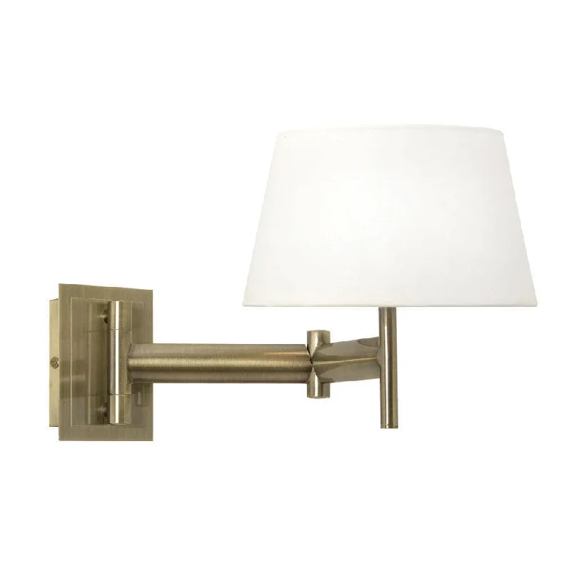 Fabric Floor Lamp with a Linen Shade for a Relaxed AestheticOaks Lighting Finlay Brass Swing Arm Wall Light - Cord Pull