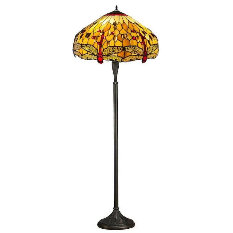 Smart Floor Lamp with Voice Control and Bluetooth ConnectivityGolden Dragonfly Tiffany Floor Lamp