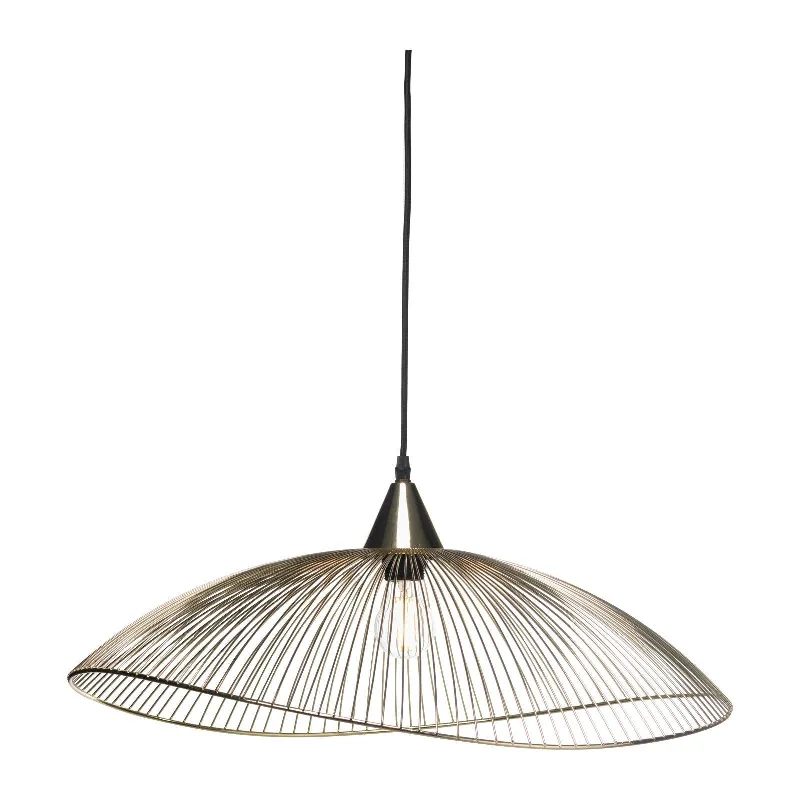 Fabric Floor Lamp with a Linen Shade for a Relaxed AestheticOaks Lighting Helios Gold Single Ceiling Pendant - 66cm