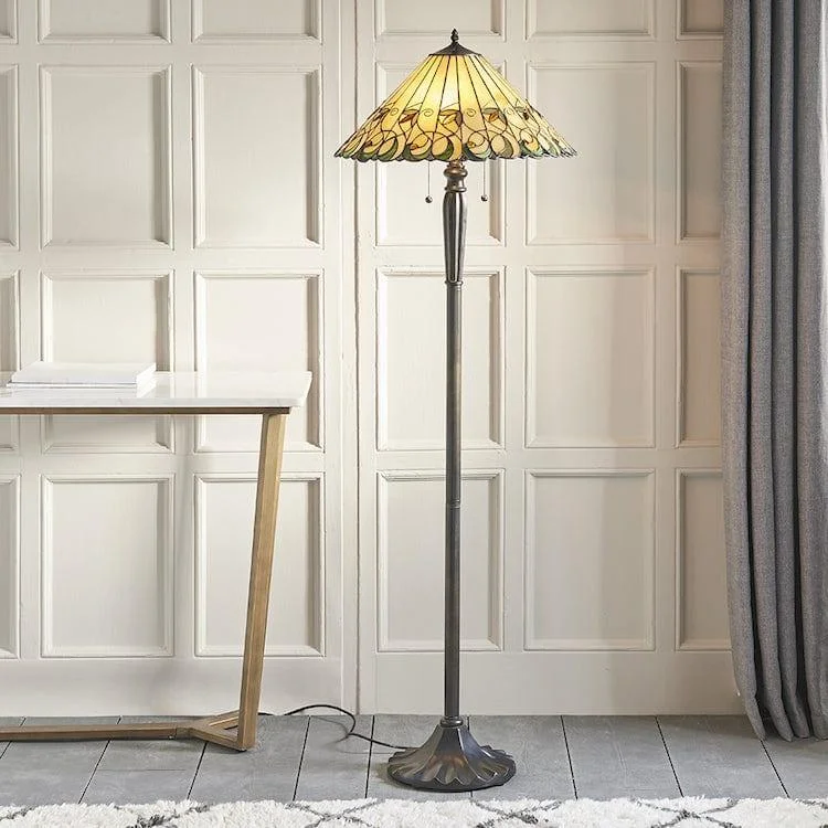 Adjustable Height Floor Lamp for Versatile Lighting NeedsInteriors 1900 Jamelia Tiffany Floor Lamp