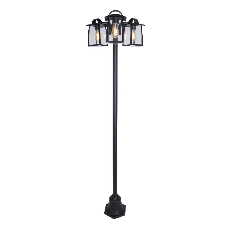 Fabric Floor Lamp with a Linen Shade for a Relaxed AestheticLutec Kelsey 3 Light Large Outdoor Lamp Post - Matt Black Damaged Box