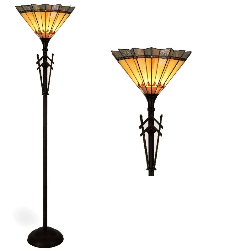 Metal Floor Lamp with a Matte Black Finish for a Sleek LookMemphis Torchiere Tiffany Floor Lamp - Tiffany Lighting Direct