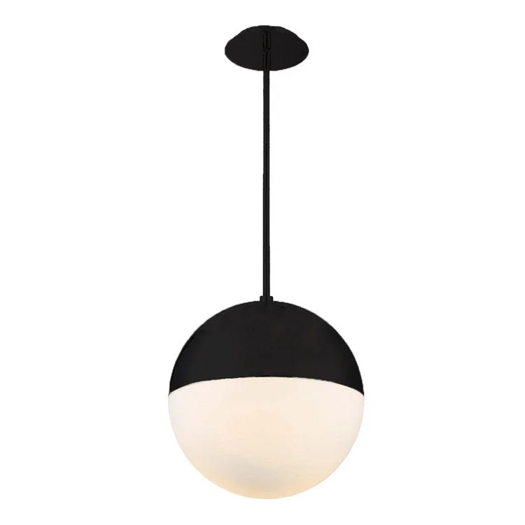 Tropical - Themed Ceiling Lights with Palm - Leaf Shapes and Rattan WrapsPunk Single-Light 14" Round LED Pendant 2700K