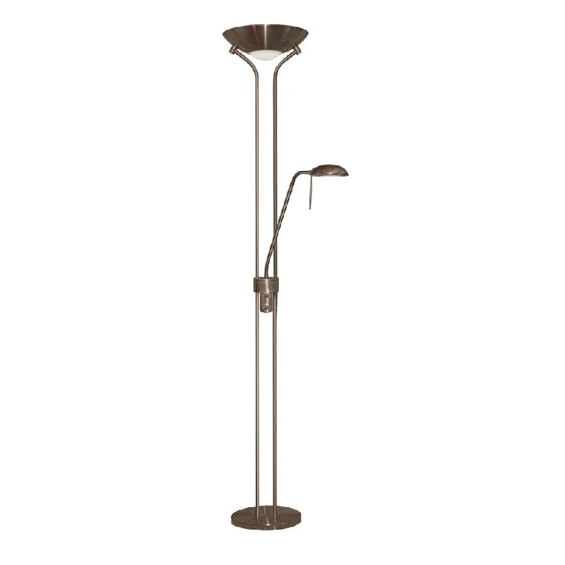 Fabric Floor Lamp with a Linen Shade for a Relaxed AestheticMother & Child 2 Light Brass Floor Lamp