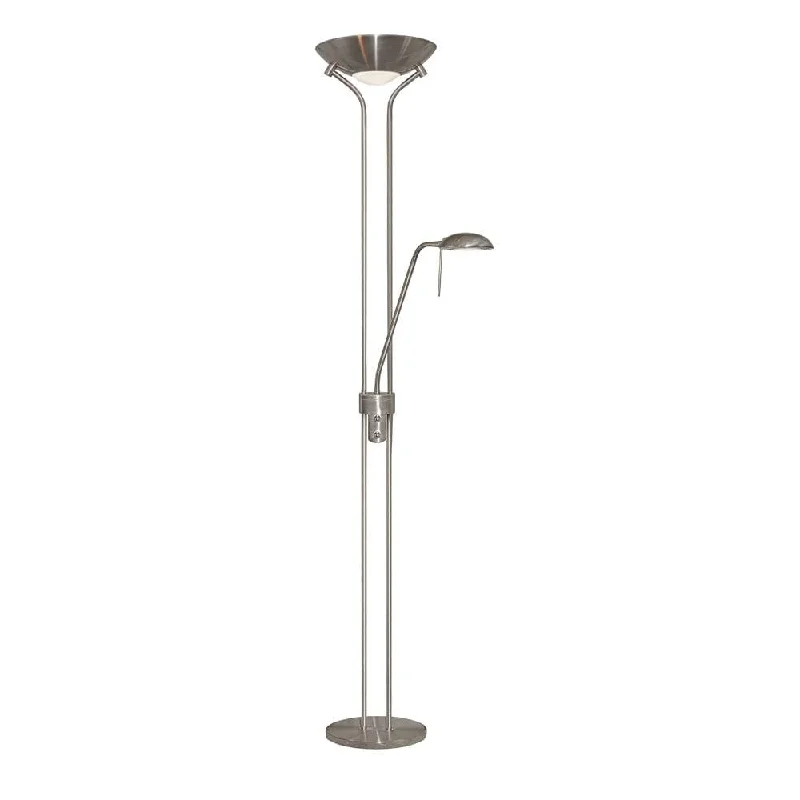 Wood Floor Lamp with Natural Grain for a Warm and Organic FeelMother & Child Satin Silver Floor Lamp